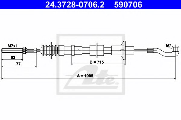 OPEL 6 69 071 Clutch Cable